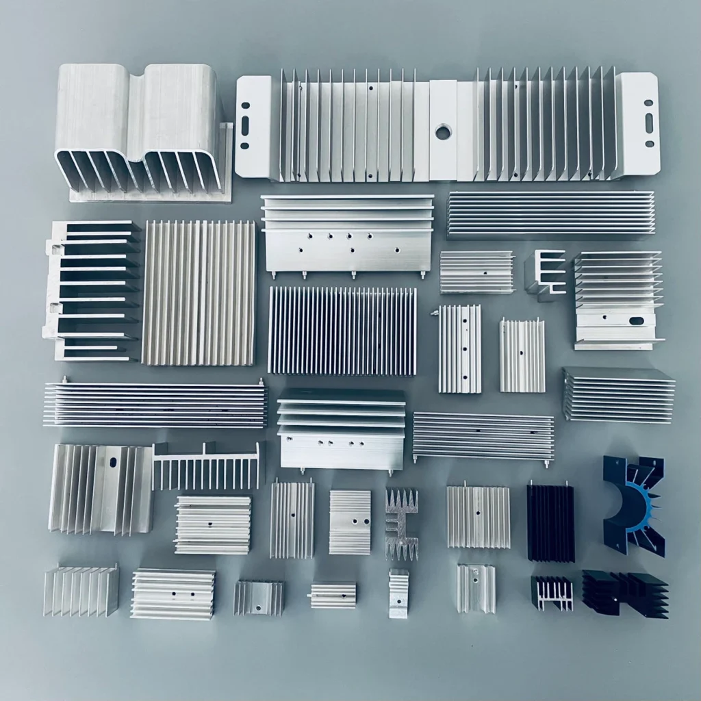 Aluminum heat sink extrusion profiles for electronic and industrial cooling applications