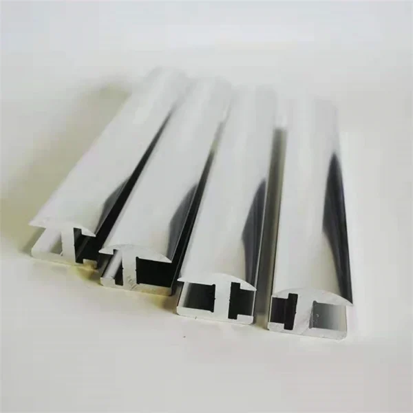 Triple-acid polished and oxidised shower room aluminium profiles