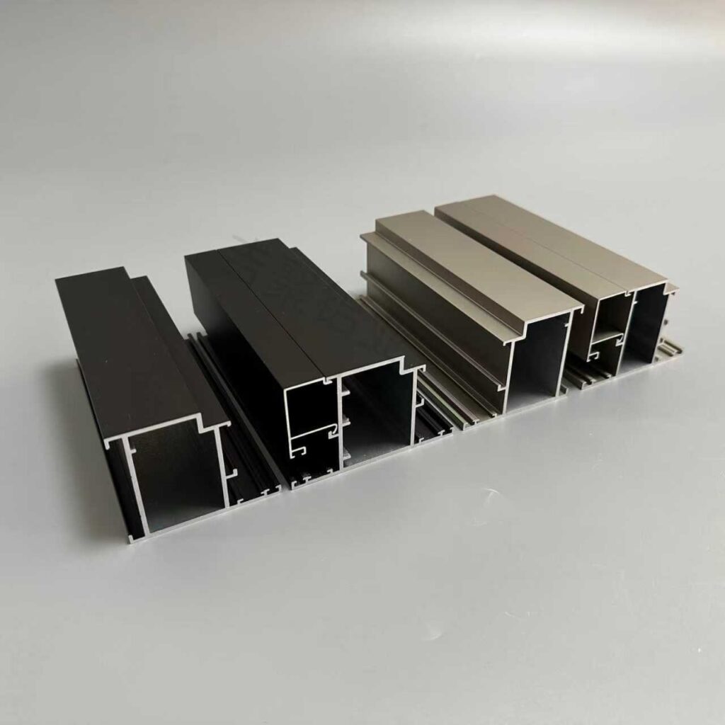 Matte Black & Grey Custom Extruded Aluminium Window Door Frame Profiles