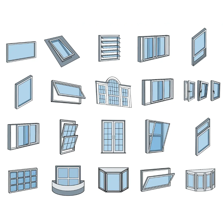 Low-E Double Glazed Aluminum Window Cross Section