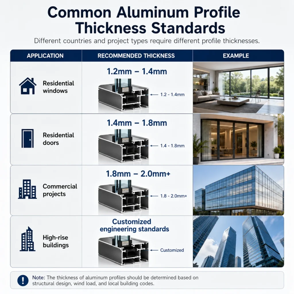 Common Aluminum Profile Thickness Standards